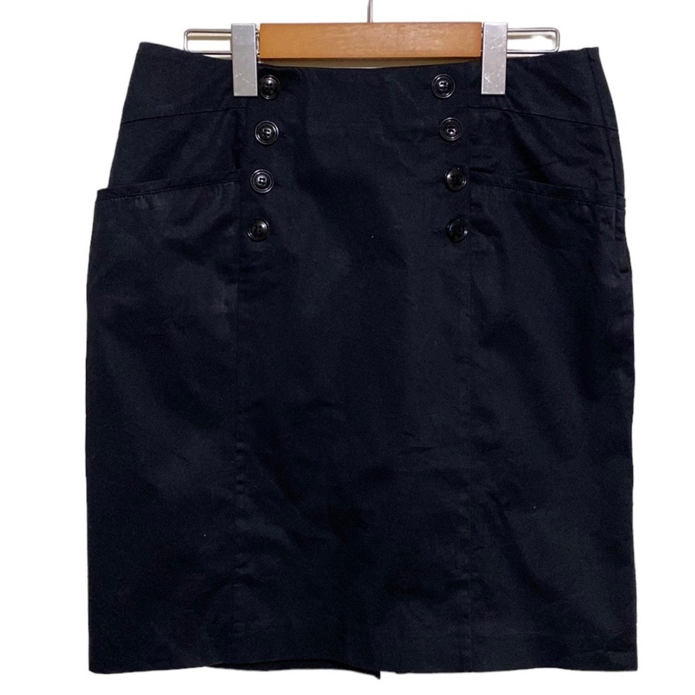 H&M Black Sailor Front Skirt Buttons Front Details Size 8